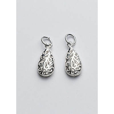 Combo 2 cái charm bạc hình giọt nước mặt treo - Ngọc Quý Gemstones