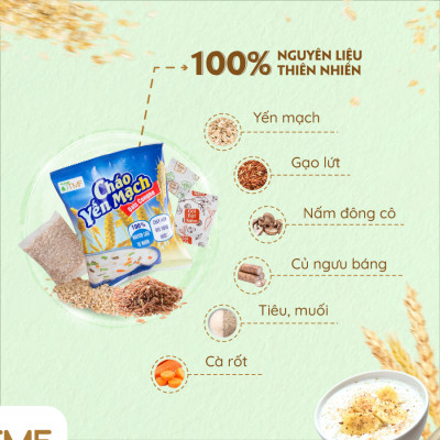 Cháo yến mạch gạo lứt gói ăn liền dinh dưỡng tiện lợi 50g TÂM MINH FOODS
