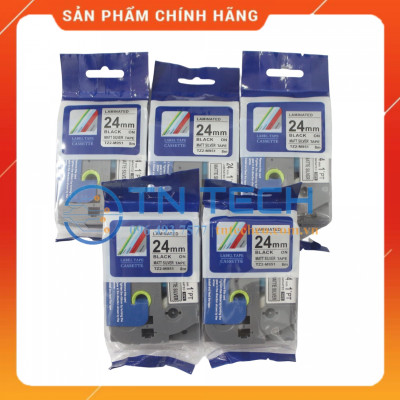 Nhãn In Tz2-M951 - Đen nền bạc 24mm x 8m - Dùng cho máy in BROTHER - AIMO - PUTY [Hàng nhập khẩu]