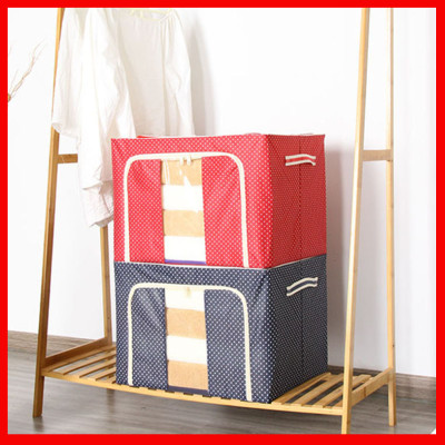 Bộ 2 Túi Đựng Chăn Màn - Túi Quần Áo Khung Sắt Gấp Gọn 2 Chiếc Cao Cấp (Giao màu ngẫu nhiên)