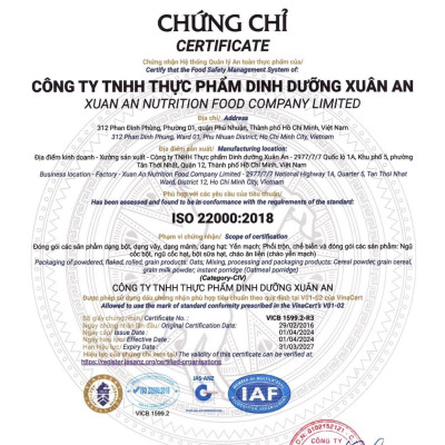 Thùng 30 Gói Cháo Yến Mạch Thịt Gà & Đông Trùng Hạ Thảo Xuân An Gói 40G (Tặng Kèm 5 Gói)