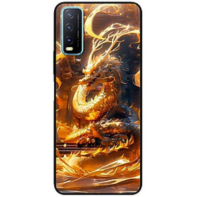 Ốp lưng cho Vivo Y12s - Y20 - Y20s - Y21 - Y21s - Y33 - Y33T - Rồng Vàng Lửa - Hàng Chính Hãng