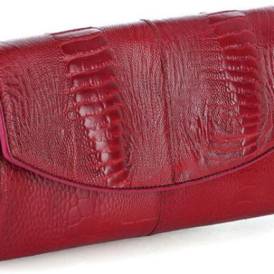 Túi đeo da đà điểu Huy Hoàng da chân màu đỏ HT6422