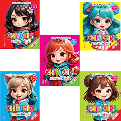 Sách - Combo 5 cuốn Chibi Girl Cá Tính - Quyến Rũ - Đáng Yêu - Hấp Dẫn - Tinh Nghịch - Dán Hình & Tô Màu (VT)