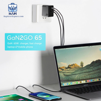 Hàng chính hãng Winsler GaN WS-65W2C1A - Củ sạc nhanh 65W cho 