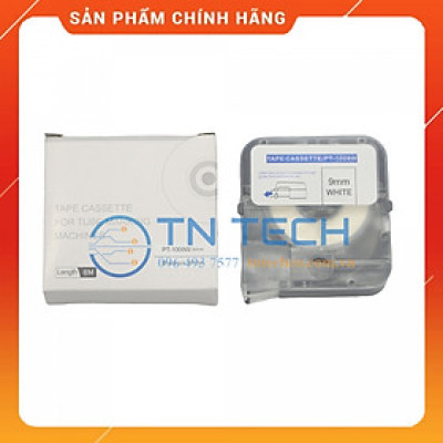 Nhãn in PUTY PT-1009W - Chữ đen nền trắng 9MM x 8M - Dùng cho máy in ống PUTY PT-1010 [Hàng nhập khẩu]