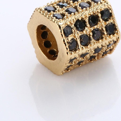 Combo 3 cái charm hợp kim đính đá hình lục giác - Ngọc Quý Gemstones