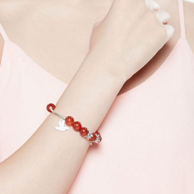 Vòng Tay Đá Mã Não Đỏ Mix Charm Bạc 925 10mm Ngọc Quý Gemstones VT167