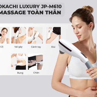Máy massage cầm tay hồng ngoại OKACHI LUXURY JP-M610 (Trắng) 