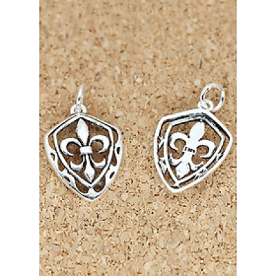 Combo 2 cái charm bạc hình tấm khiên thập giá treo - Ngọc Quý Gemstones