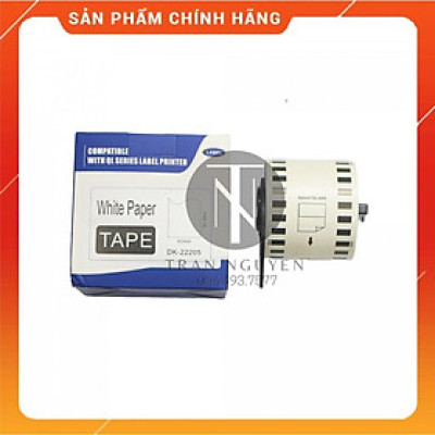 Giấy in Decal Brother DK-22205 - 62mm x 30.48m - Chữ đen nền trắng - Hàng nhập khẩu