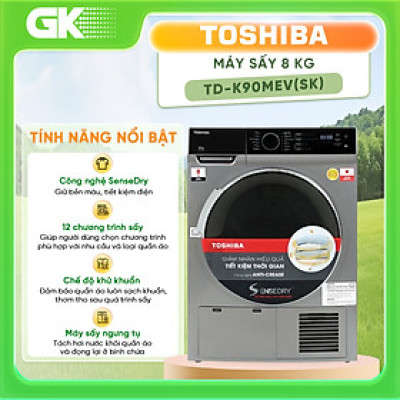 TD-K90MEV(SK) - Máy Sấy Ngưng Tụ Toshiba 8 Kg TD-K90MEV (SK) - Hàng Chính Hãng