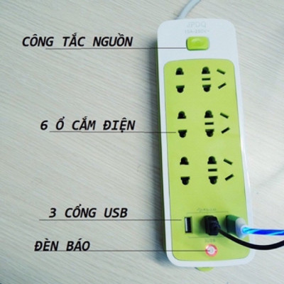 Phụ kiện tiện ích - Ổ cắm điện đa năng chống giật ,có 9 ổ cắm và 3 cổng sạc USB ,tự động ngắt khi quá tải ,sử dụng cho nhiều thiết bị cùng 1 lúc ,có lỗ treo tiện lợi