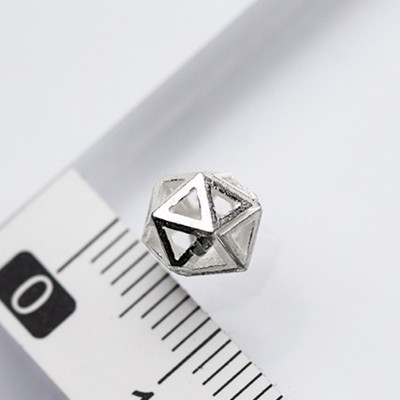 Combo 4 cái charm bạc chặn hạt hình đa giác xỏ ngang 2 - Ngọc Quý Gemstones