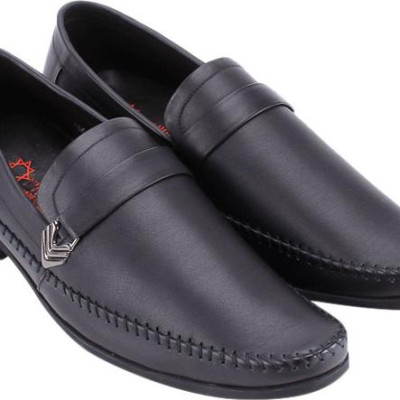 Giày Tây Nam Đan Viền Huy Hoàng HT7708 - Đen