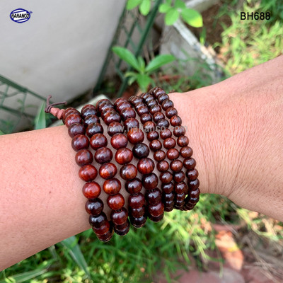 Chuỗi vòng tay /Cổ 2 in 1 hạt gỗ trắc rất đẹp (Đủ Size) BH688 - Thiết kế giản dị, tinh tế