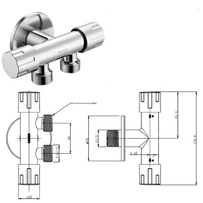 Van nước 2 đầu xả, 2 đầu khóa Moen - GN101333