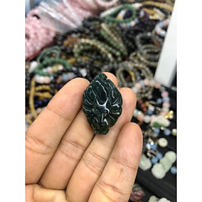 Mặt dây chuyền Hồ Ly phong thủy đá ngọc băng tảo