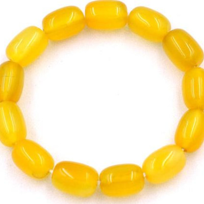 Chuỗi đeo tay Lu Thống Thạch Anh Vàng Bầu size 10mm x 14mm - hợp mệnh Kim, mệnh Thổ