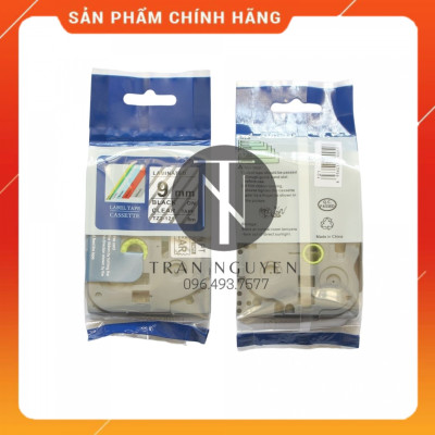 Nhãn In Brother Tz2-121 [Combo 5 hộp] Đen nền trong 9mm x 8m - Hàng nhập khẩu