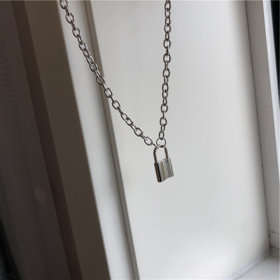 Dây chuyền nam nữ mặt ổ khoá tròn bằng thép không gỉ