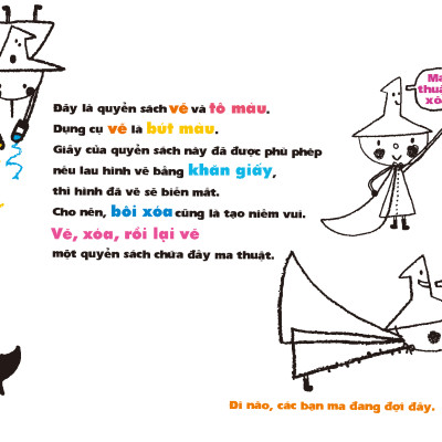 Combo bộ sản phẩm Vẽ, xóa, rồi lại vẽ - Phù thủy nhỏ (tặng hộp chì màu sáp) 