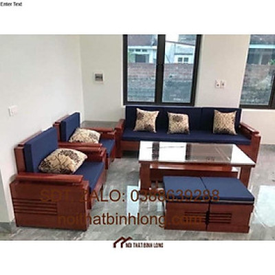 bộ phòng khách gỗ sồi 9 món đủ