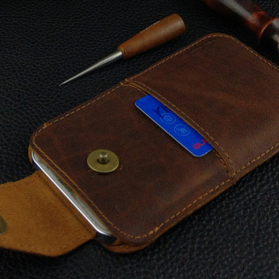 Bao Da Rút cho IPHONE Có Quai Cài Da Bò Sáp