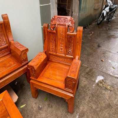 Bộ bàn ghế âu á hộp chương voi gỗ hương đá ( Cô Mơ - Ninh Bình )