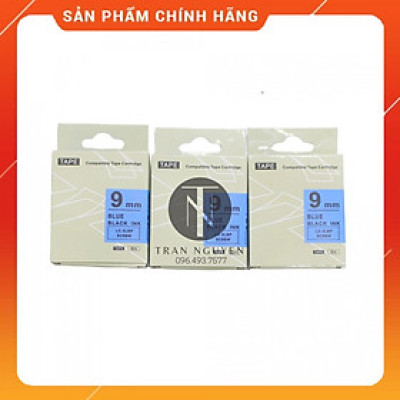 [Combo 3 hộp] Nhãn in Tepra SC9BW (LC-3LBP) - Chữ đen nền dương 9mm x 8m - Hàng nhập khẩu