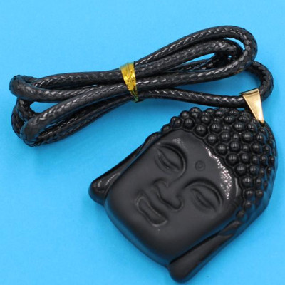 Dây chuyền mặt Phật Tổ Như Lai - thạch anh đen DEPTEL8