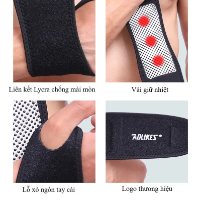 Băng quấn bảo vệ cổ tay AOLIKES-1030 Băng cổ tay đá nóng hỗ trợ trị liệu chấn thương cổ tay 