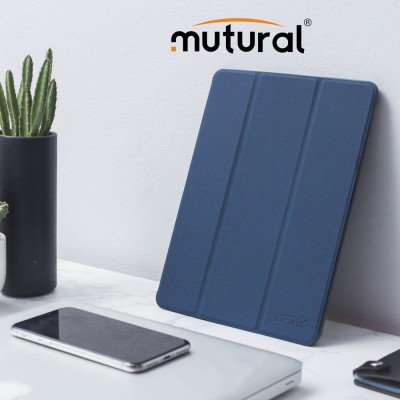 Bao Da Ipad Air 10.5 2019 ( New) Hiệu Mutural Có Khe Để Bút Cảm Ứng_xanh_hàng nhập khẩu