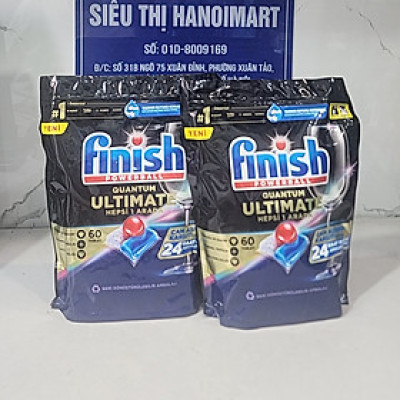 Combo 2 gói viên rửa bát finish quantum 60 viên (60x2 =120 tabs)