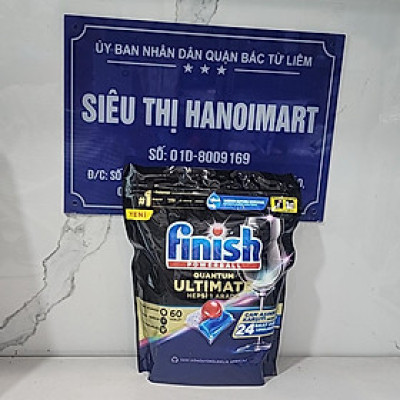 Viên rửa chén bát Finish Quantum Max 64 viên hương chanh 