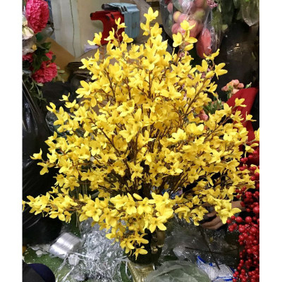 Cành mai mỹ - 1 cành - 2 nhánh - dài 90cm - Cây giả, hoa lụa Decor trang trí nhà cửa