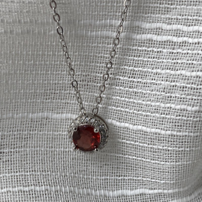 Mặt Dây Chuyền Đính Đá Garnet thiên nhiên (M0254) - MOON Jewelry