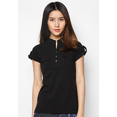 ÁO THUN NỮ CÁ SẤU CỔ TRỤ CÁ TÍNH THỜI TRANG NHIỀU MÀU