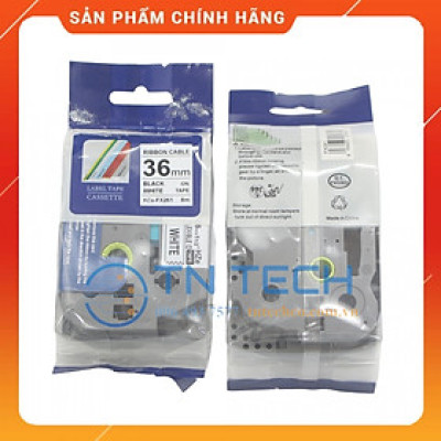 Nhãn In HZE-FX261 - Đen nền trắng 36mm x 8m - Dùng cho máy in BROTHER - AIMO - PUTY [Hàng nhập khẩu]