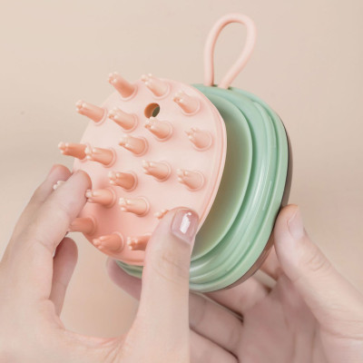 Lược silicon massage gội đầu có đựng xà phòng