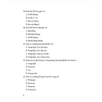 Sách - Trắc Nghiệm Địa Lí Lớp 8 - Dùng Chung Cho Các Bộ SGK Hiện Hành - Nguyễn Đức Vũ - Hồng Ân