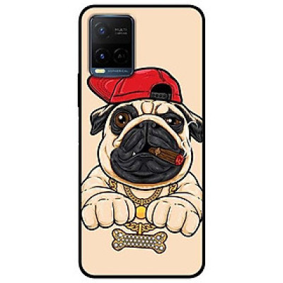 Ốp lưng dành cho Vivo Y21 - Vivo Y21s mẫu Pulldog Hiphop Nền Vàng