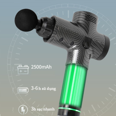 Máy Massage Cầm Tay 6 đầu Massage với 30 chế độ mát xa toàn thân - Máy Massage Toàn Thân Sử Dụng Pin Sạc