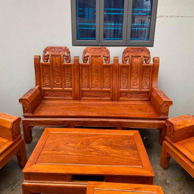 Bộ bàn ghế âu á hộp chương voi gỗ hương đá ( Cô Mơ - Ninh Bình )