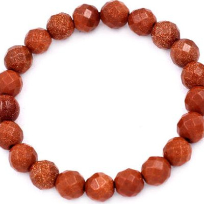 Chuỗi tay đá kim sa cắt giác 8 ly 21 hạt - hợp mệnh Kim, mệnh Thổ