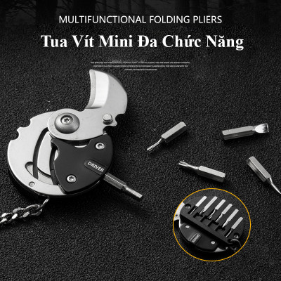 Tua vít đồng xu ABG mini vạn năng kiêm vặn cắt dụng cụ bỏ túi bằng thép chất lượng cao có móc treo thắt lưng sang trọng