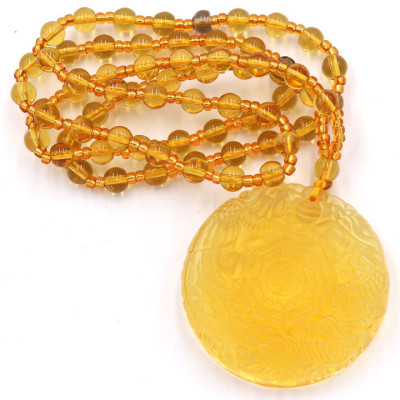 Vòng cổ long phụng bát quái Pha lê vàng DBQV24 ( cả nam và nữ )