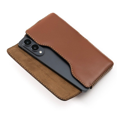 Bao da đeo lưng cho Samsung S25 Edge ,chất liệu da bò, hiệu Khắc Tên - Hàng chính hãng