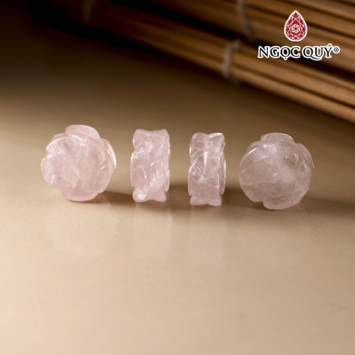 Hoa thạch anh hồng 14mm dày 6mm mệnh hỏa, thổ - Ngọc Quý Gemstones