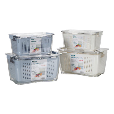 Hộp Đựng Bảo Quản Thức Ăn 2 Lớp 1,7 Lít Và 4,5 Lít Hokori. Hộp Đựng Hoa Quả Trái Cây Cao Cấp Việt Nhật Có Lỗ Thoát Khí , Sản Xuất Theo Tiêu Chuẩn Châu Âu An Toàn Cho Sức Khỏe - Hàng Việt Nam